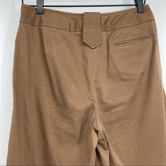 Larry Levine Brown Wide-Leg Stretch Capri Pants | Size 8 - Picture 6 of 9